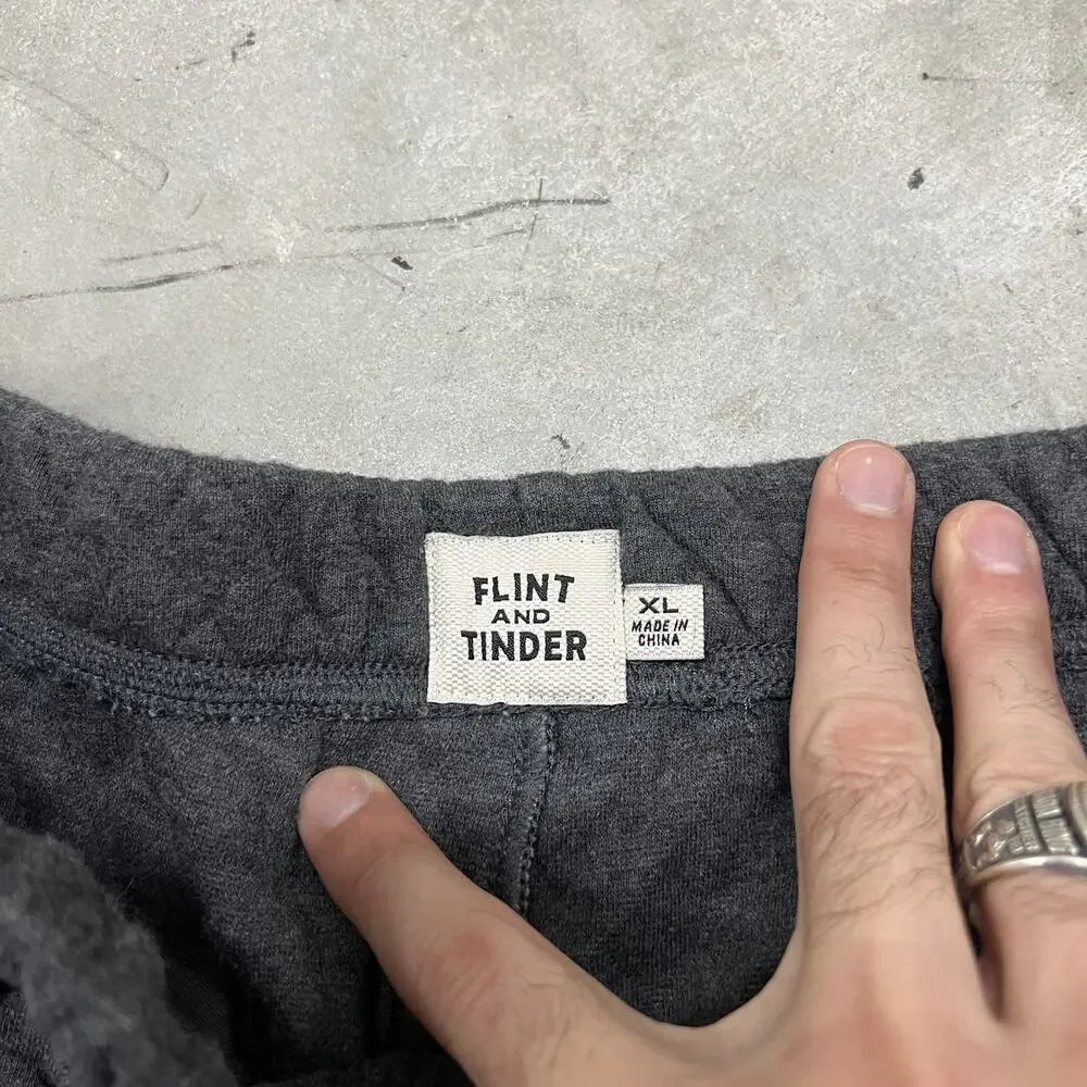 Flint And Tinder Quilted Sweatpants Mens XL Gray Cotton Jogger Huckberry EUC